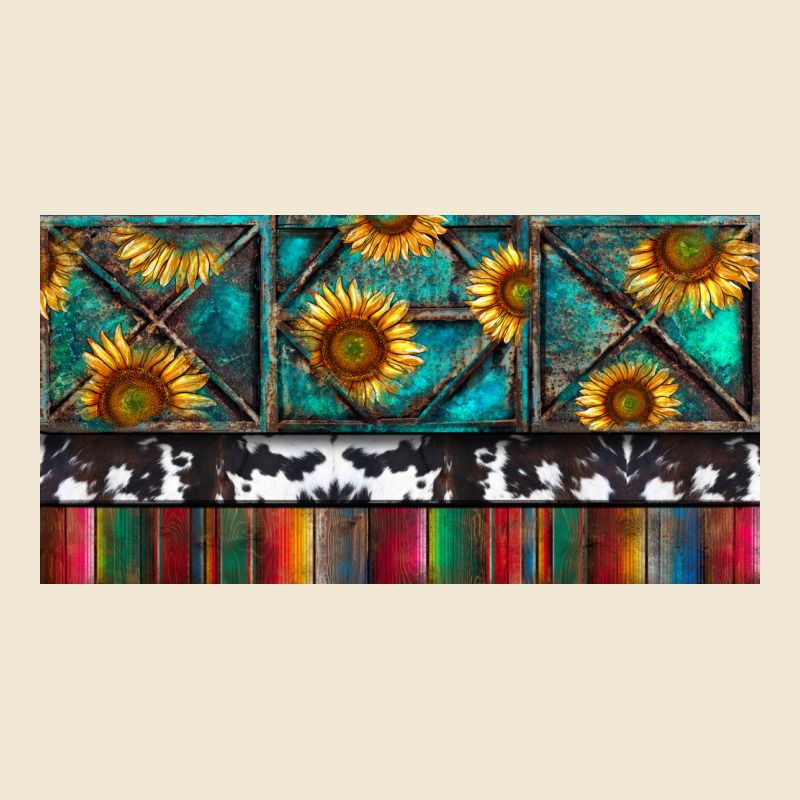 Rusty Sunflowers With Cowhide And Turquoise Premium Tee by RanaPortraitStore | Teevron