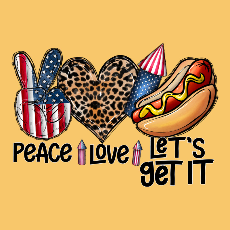 Peace Love Let's Get It Vintage Hoodie by CowhideDigitalArt | Teevron