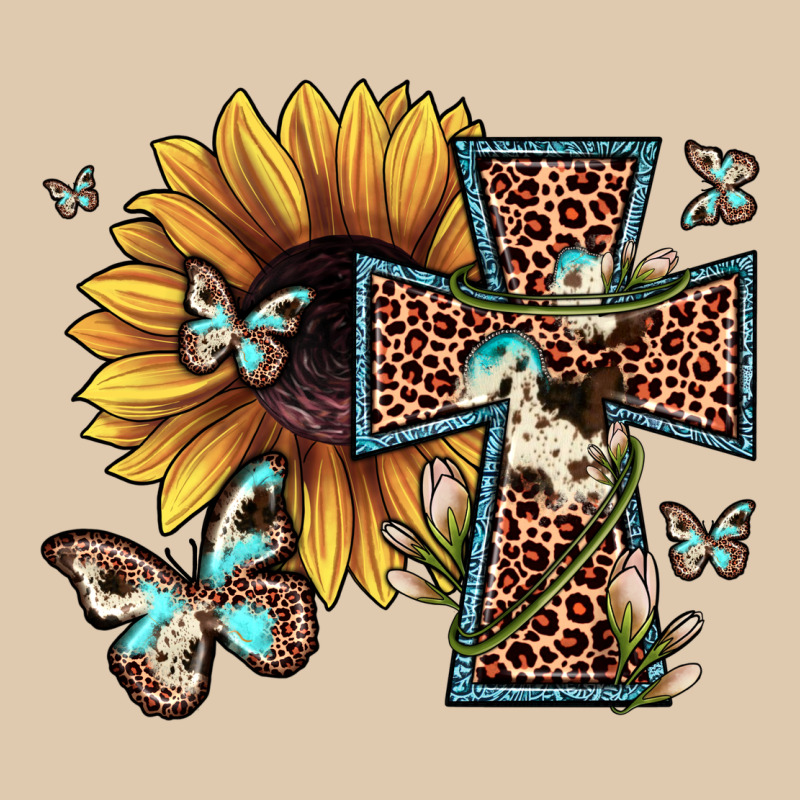 Leopard Cross Sunflower Butterfly Heavyweight Sweatshirt by JahusDesignShop | Teevron