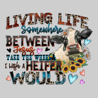 Living Life Somewhere Between Jesus Take The Wheel Premium Tee | Teevron