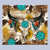 Cowhide Leopard Bull Skull Gemstone Long Sleeve Tee | Teevron