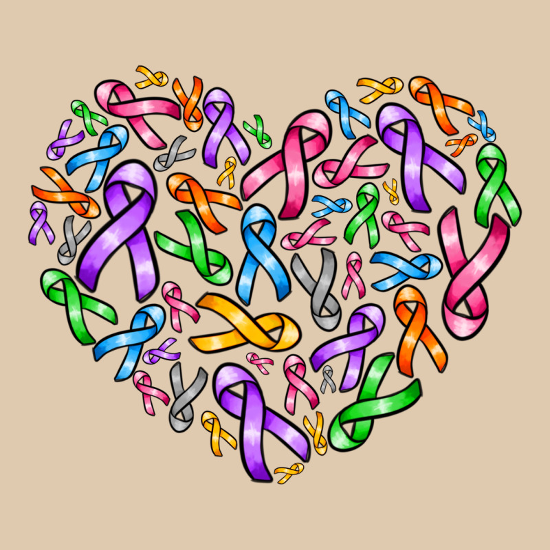 Cancer Ribbon Heart Heavyweight Sweatshirt by AdoDesignShop | Teevron
