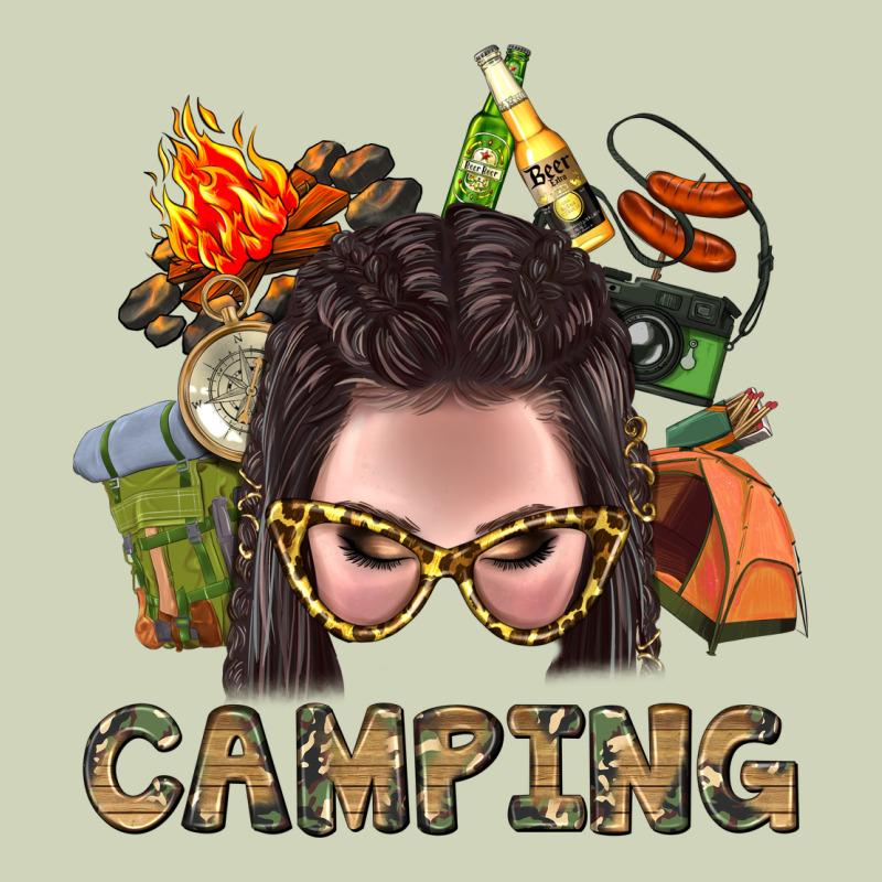Camping Braid Hair Woman With Fire Bbs Heavyweight Hoodie by BundleAndBundleShop | Teevron