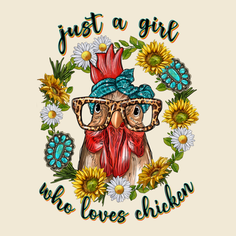 Just A Girl Who Loves Chicken With Sunflowers And Gemstone Premium Tee by texasbilliewilder | Teevron