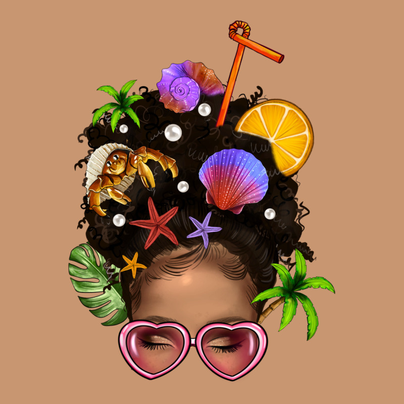 Beach Hair Afro Messy Bun Bbs Heavyweight Hoodie by BundleAndBundleShop | Teevron