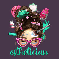 Esthetician Messy Bun With Pink Leopard Glasses Bbs Heavyweight Hoodie | Teevron