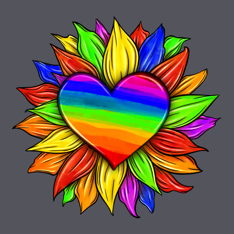 Lgbtq Color Heart And Sunflower Vintage Hoodie by HRA Design Shop | Teevron