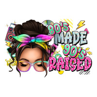 80s Made 90s Raised Messy Bun Premium Tee | Teevron