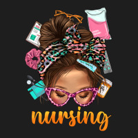 Messy Bun Nursing With Leopard Glasses Bbs Heavyweight Hoodie | Teevron