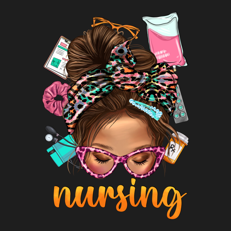 Messy Bun Nursing With Leopard Glasses Bbs Heavyweight Hoodie by BundleAndBundleShop | Teevron