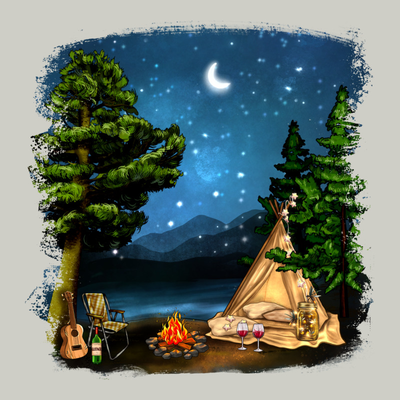 Night Glamping Camp With Wine Heavyweight Hoodie by BundleAndBundleShop | Teevron