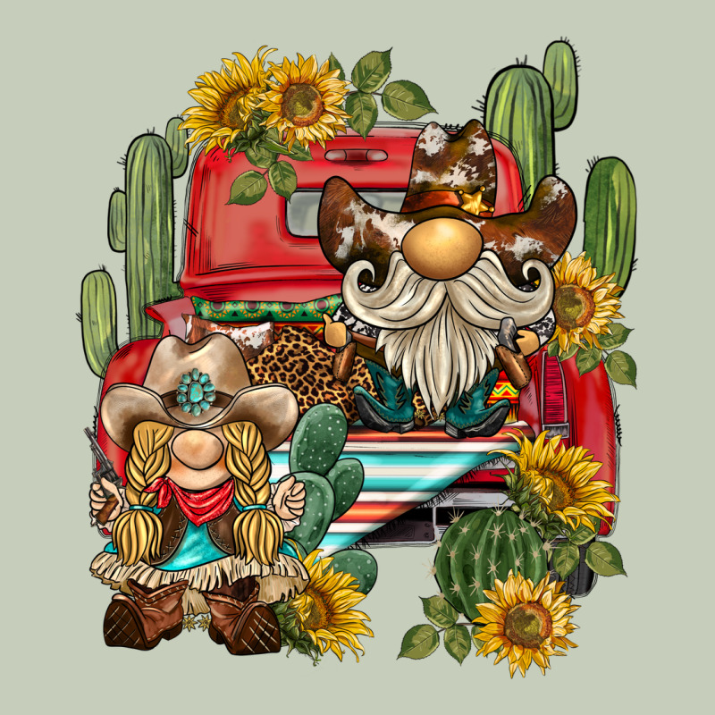 Western Gnome Truck Cactus Sunflower Long Sleeve Tee by BarkalooDesign | Teevron