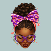 Sorority Colors Purple Carol Afro Messy Bun Woman Heavy Core Tee | Teevron