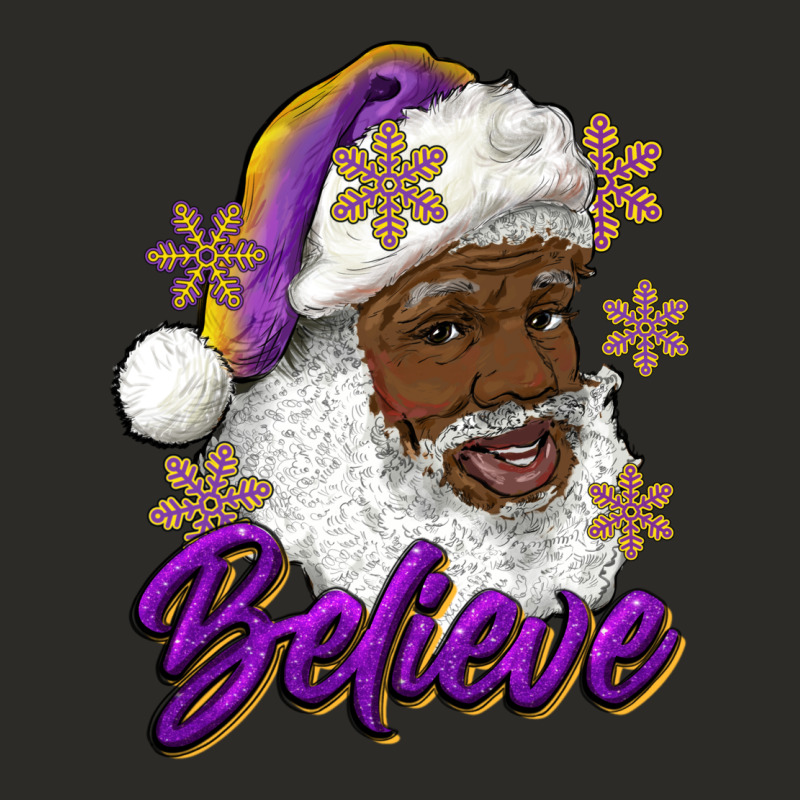 Believe Purple And Gold African American Santa Heavy Core Tee by RanaPortraitStore | Teevron