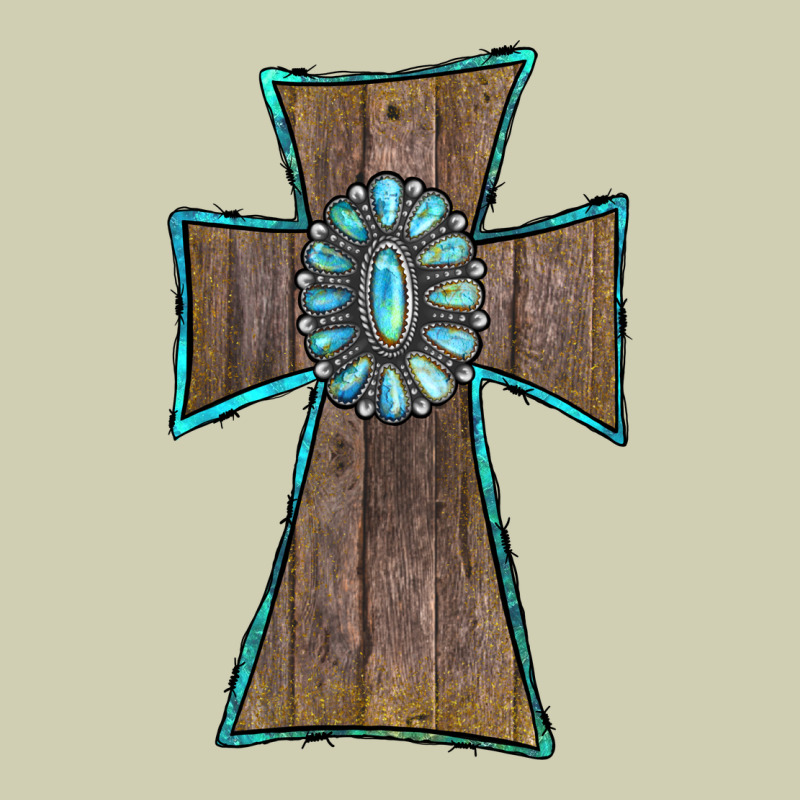 Wood Turquoise Gemstone Cross Heavy Core Tee by RanaPortraitStore | Teevron