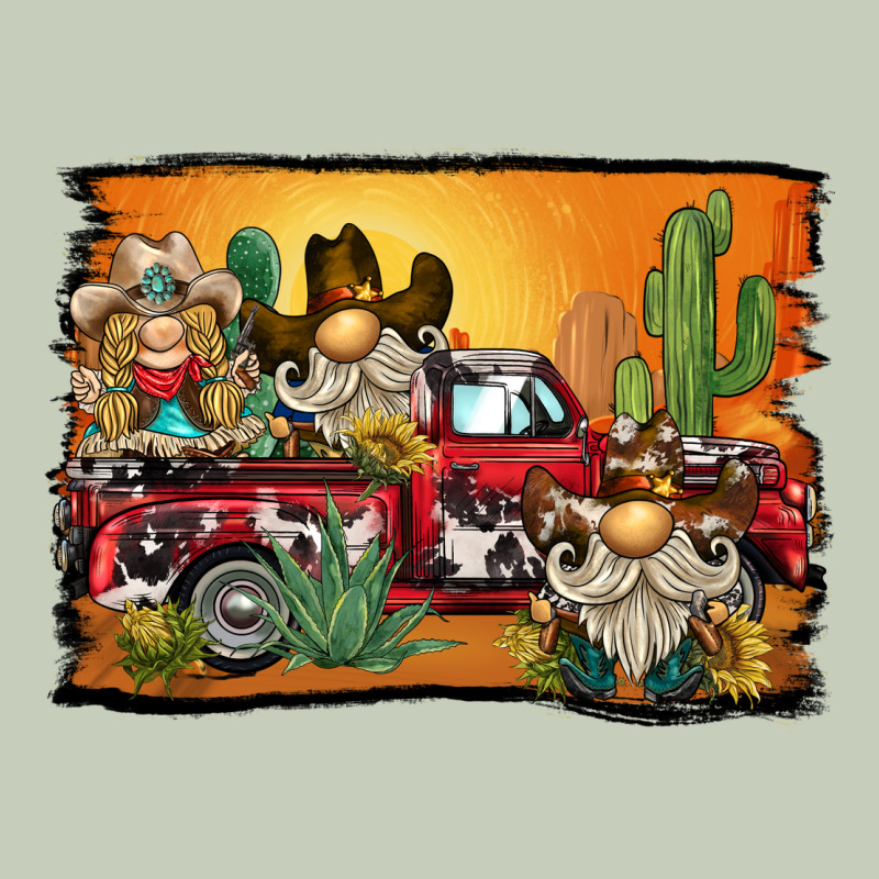Western Truck Cowboy Gnome Background Long Sleeve Tee by BarkalooDesign | Teevron