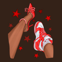 Bright Red Afro Girl Sneakers And Heels Heavy Core Tee | Teevron