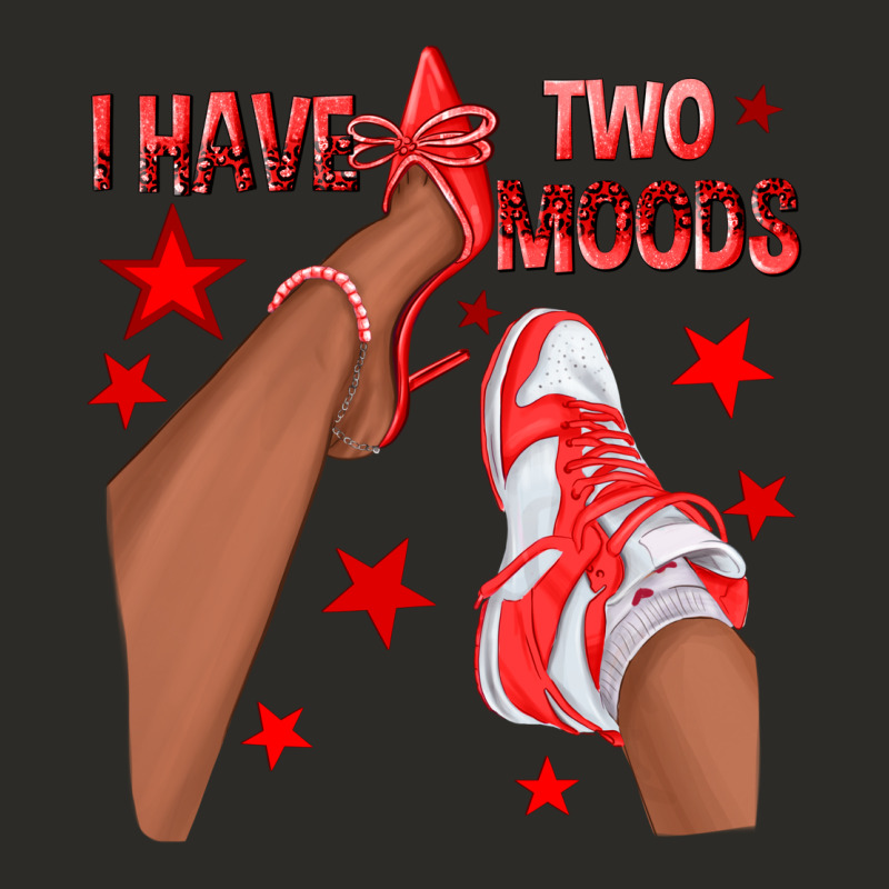 Bright Red I Have Two Moods Afro Girl Sneakers Heavy Core Tee by texasbilliewilder | Teevron