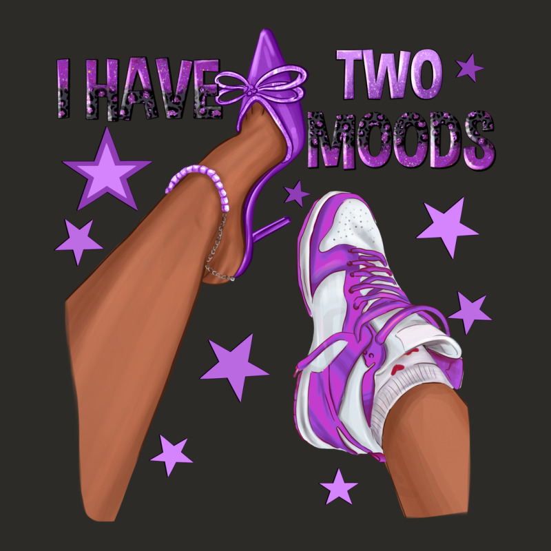 Purple I Have Two Moods Afro Girl Sneakers Heavy Core Tee by texasbilliewilder | Teevron