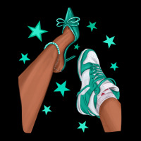 Teal Afro Girl Sneakers And Heels Heavy Core Tee | Teevron