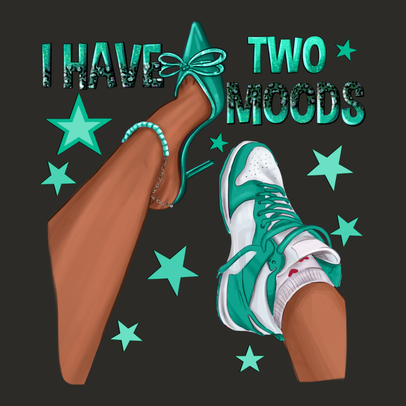 Teal I Have Two Moods Afro Girl Sneakers Heavy Core Tee by texasbilliewilder | Teevron