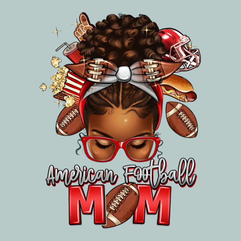 American Football Mom Red And Silver Afro Messy Bu Heavy Core Tee by texasbilliewilder | Teevron