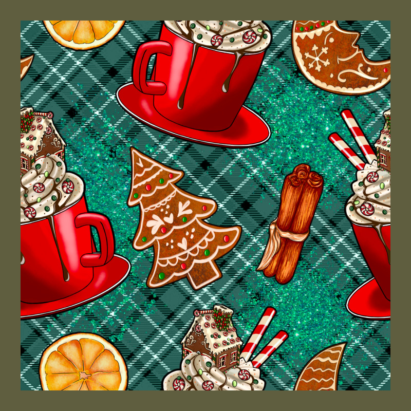 Christmas Hot Chocolate And Cookie Seamless Pattern Vintage Tee by BundleAndBundleShop | Teevron