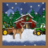 Christmas Town And Farm Tractor Seamless Pattern Vintage Tee | Teevron