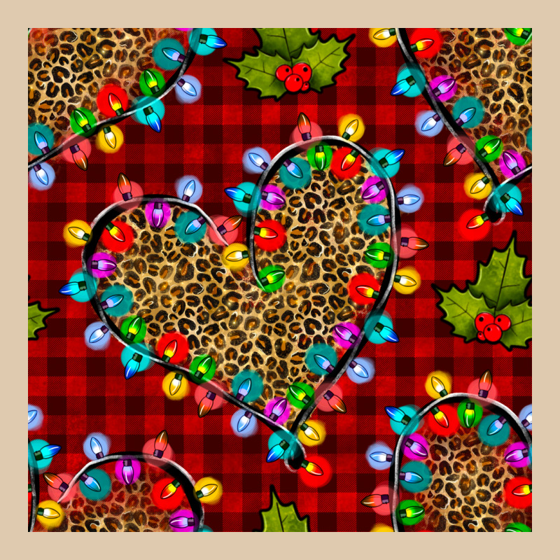 Christmas Lights And Leopard Hearts Seamless Pattern Heavyweight Sweatshirt by BundleAndBundleShop | Teevron