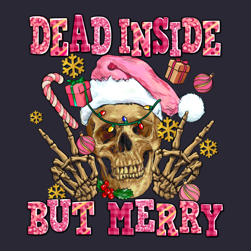 Dead Inside But Merry  Pink Christmas Skeleton Vintage Tee by AdoDesignShop | Teevron