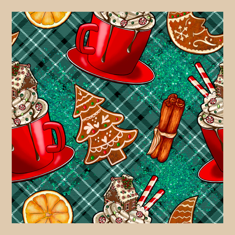 Christmas Hot Chocolate And Cookie Seamless Pattern Heavyweight Sweatshirt by BundleAndBundleShop | Teevron