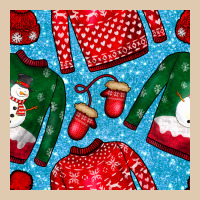 Christmas Clothes Seamless Pattern Heavyweight Sweatshirt | Teevron