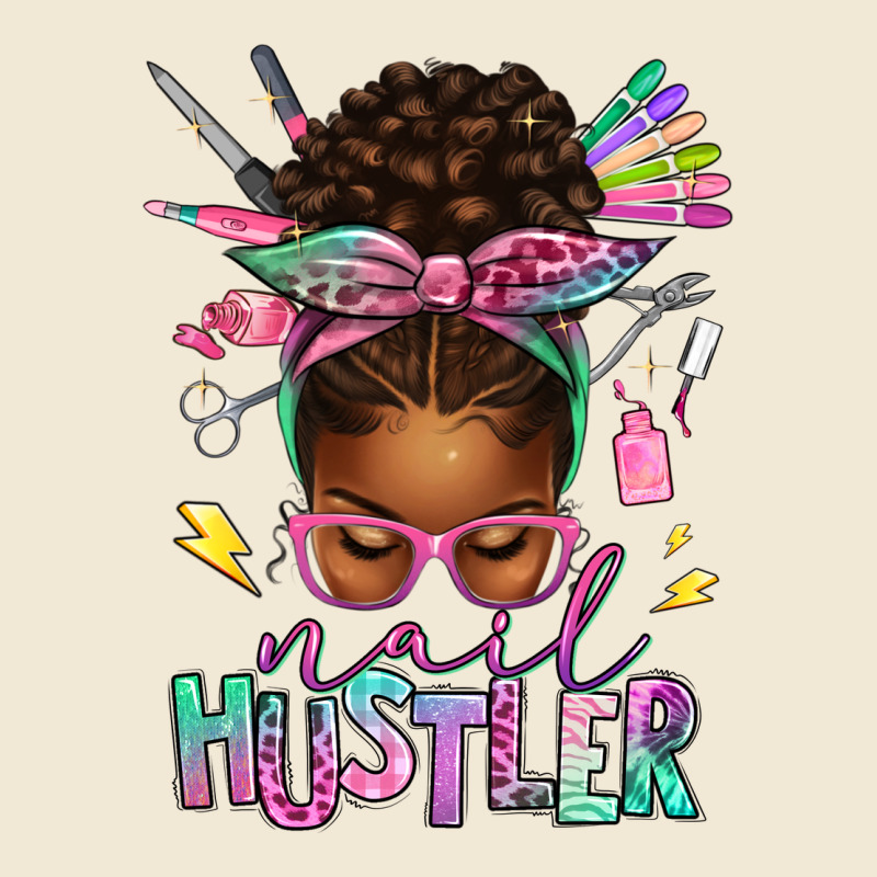 Nail Hustler Afro Messy Bun Premium Tee by texasbilliewilder | Teevron