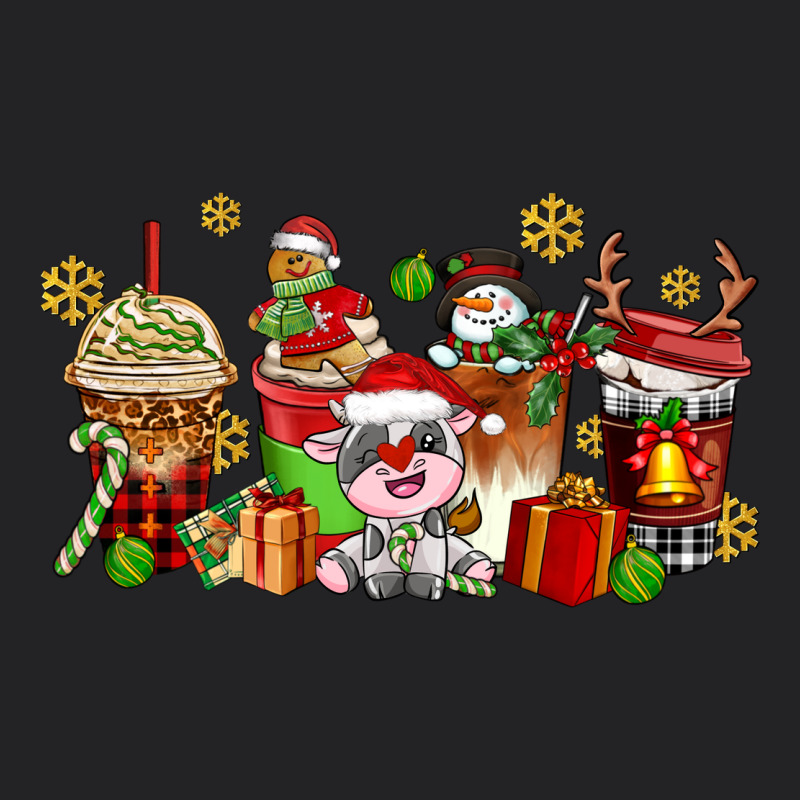 Christmas Cow Coffee Cups Vintage Tee by AdoDesignShop | Teevron