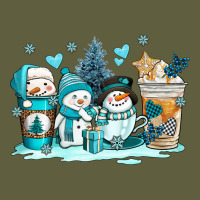Winter Snowman Coffee Cups Vintage Tee | Teevron