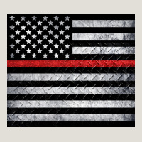 Thin Red Line American Flag Metal Floor Heavy Core Tee | Teevron