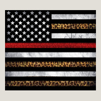 Thin Red Line American Flag Leopard Heavy Core Tee | Teevron
