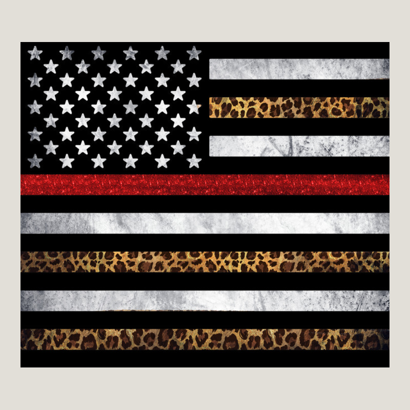 Thin Red Line American Flag Leopard Heavy Core Tee by Artiststas | Teevron