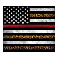 thin red line American flag leopard | Teevron