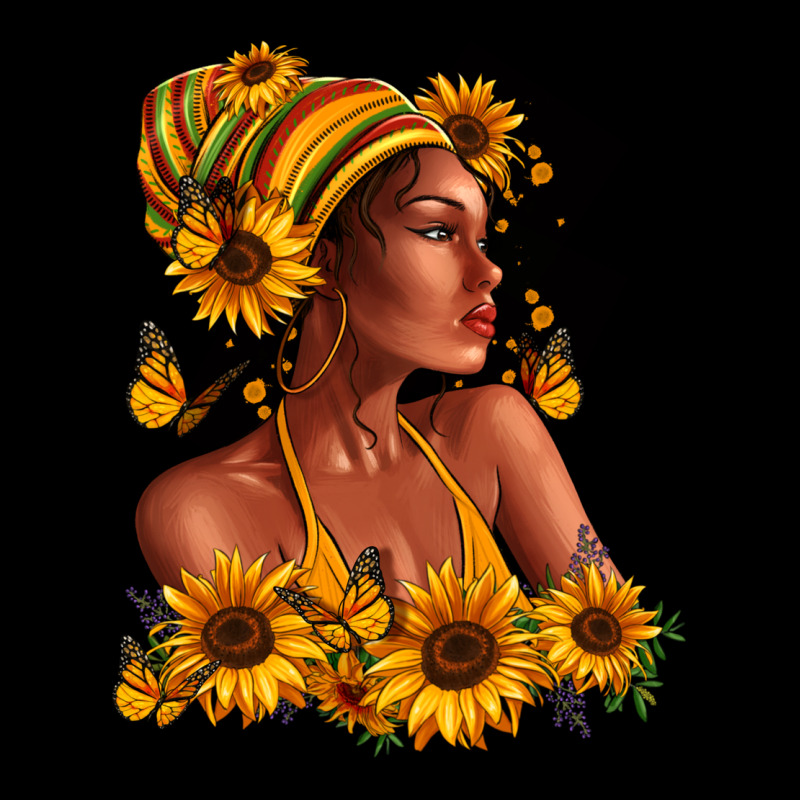 Afro American Woman Sunflowers Heavy Core Tee by RanaPortraitStore | Teevron