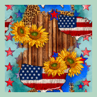 Usa Map With Sunflowers And Leopard Seamless Pattern Classic Tee | Teevron