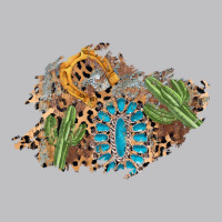 Horseshoe Leopard Gemstone Cactus Patch Long Sleeve Tee | Teevron