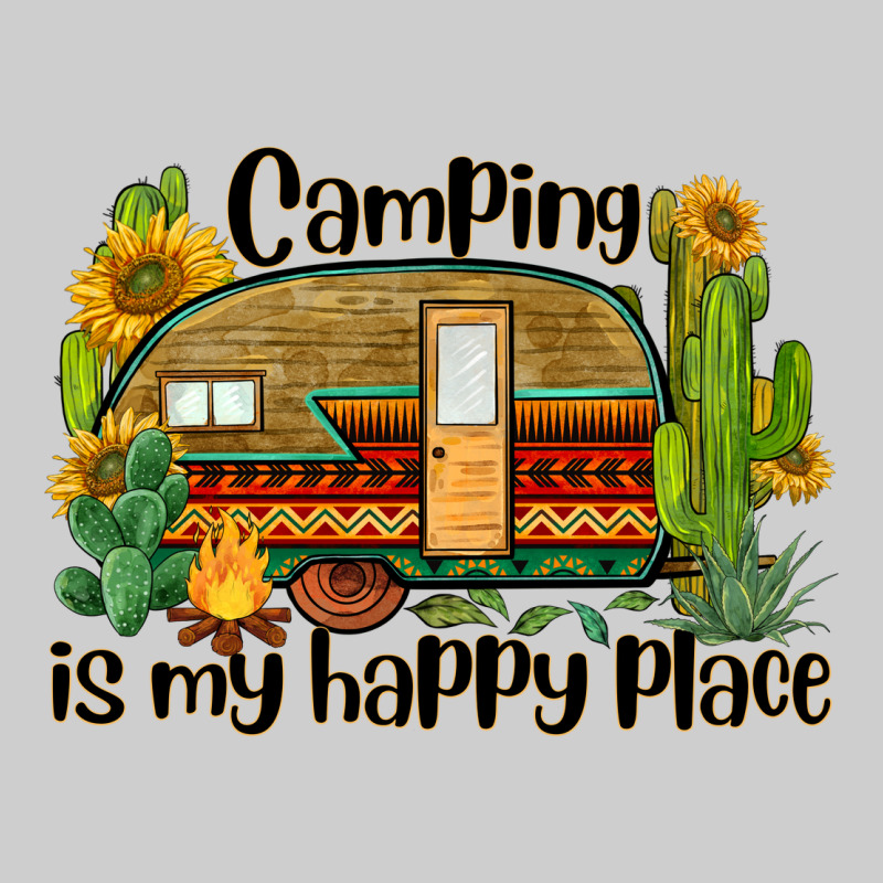 Camping Is My Happy Place Caravan Premium Tee by BarkalooDesign | Teevron