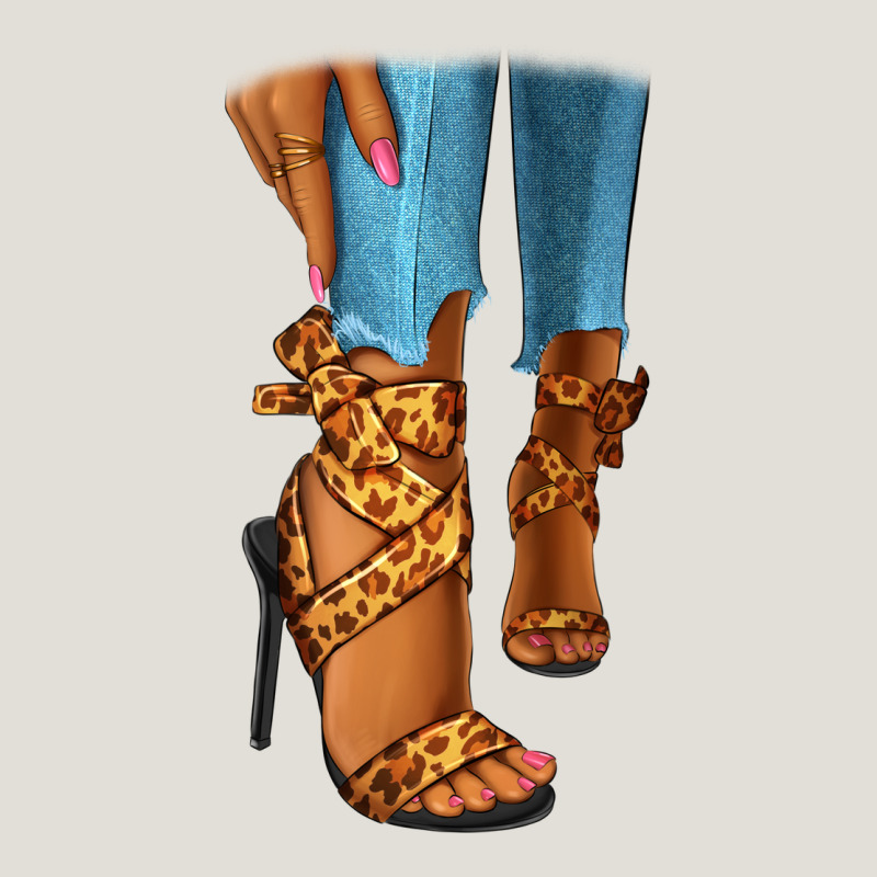 Leopard Heels Black Fashion Girl Heavy Core Tee by RanaPortraitStore | Teevron