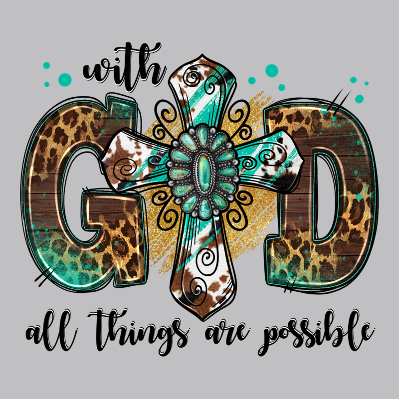 With God All Things Are Possible Gemstone Cross Long Sleeve Tee by Jasminsmagicworld | Teevron