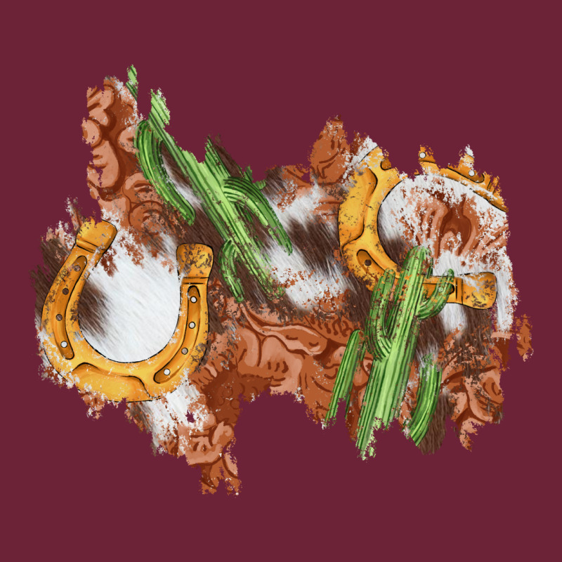 Horseshoe Cowhide Cactus Patch Long Sleeve Tee by AdoDesignShop | Teevron