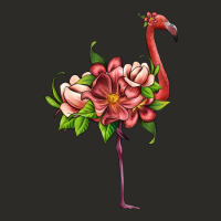 Flamingo With Tropical Flowers Heavy Core Tee | Teevron