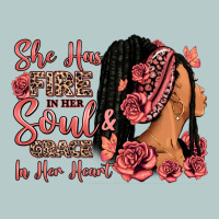 She Has Fire In Her Soul Afro Woman Heavy Core Tee | Teevron