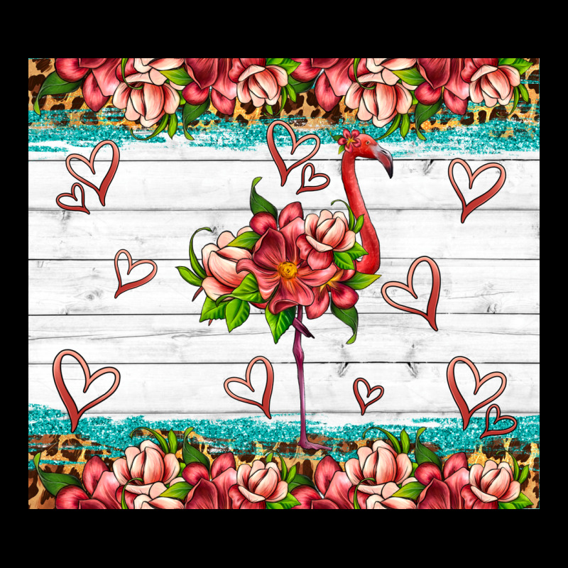 Flamingo With Tropical Flowers Heavy Core Tee by Artiststas | Teevron