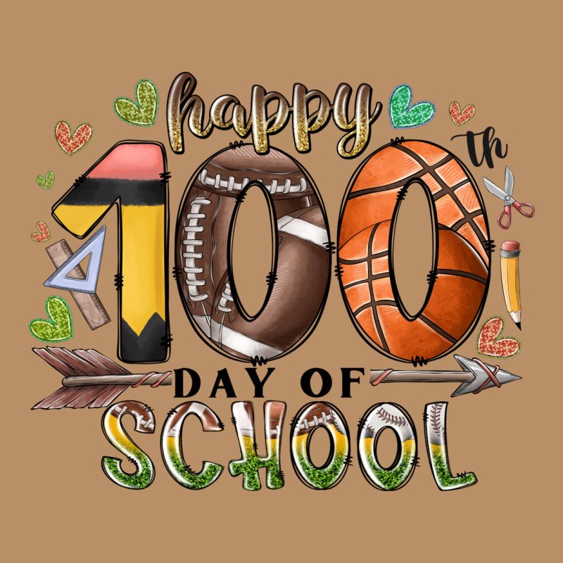 Happy 100 Americana Football Basketball Day Of Sch Vintage Hoodie by RacoonDesign | Teevron